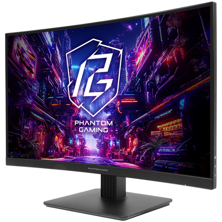 Монитор AsRock PG27QRT1B Curved, 27" QHD(2560x1440) VA, Anti-Glare, 180 Hz, 132% sRGB, 5000:1, 1ms (MPRT), AMD FreeSync, Flicker-free, Tilt, VESA, 2x 2W Speakers, HDMI 2.0, DP 1.4