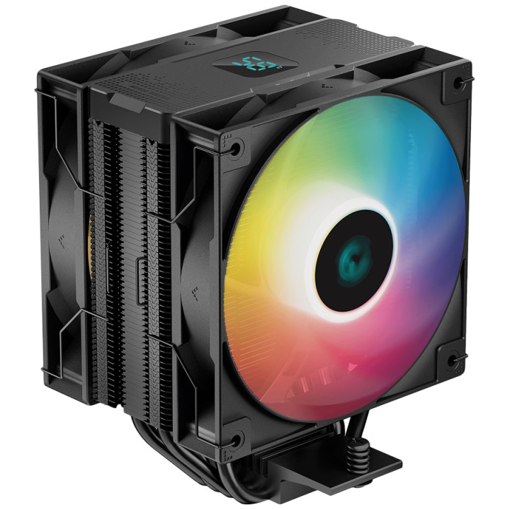 Охладител за процесор DeepCool AG400 DIGITAL PLUS, 1x120mm FK120 PWM FDB Fan, Addressable RGB LED -  R-AG400-BKADMP-G-1
