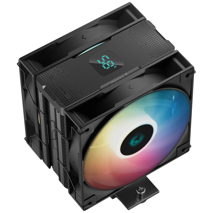 Охладител за процесор DeepCool AG400 DIGITAL PLUS, 1x120mm FK120 PWM FDB Fan, Addressable RGB LED -  R-AG400-BKADMP-G-1