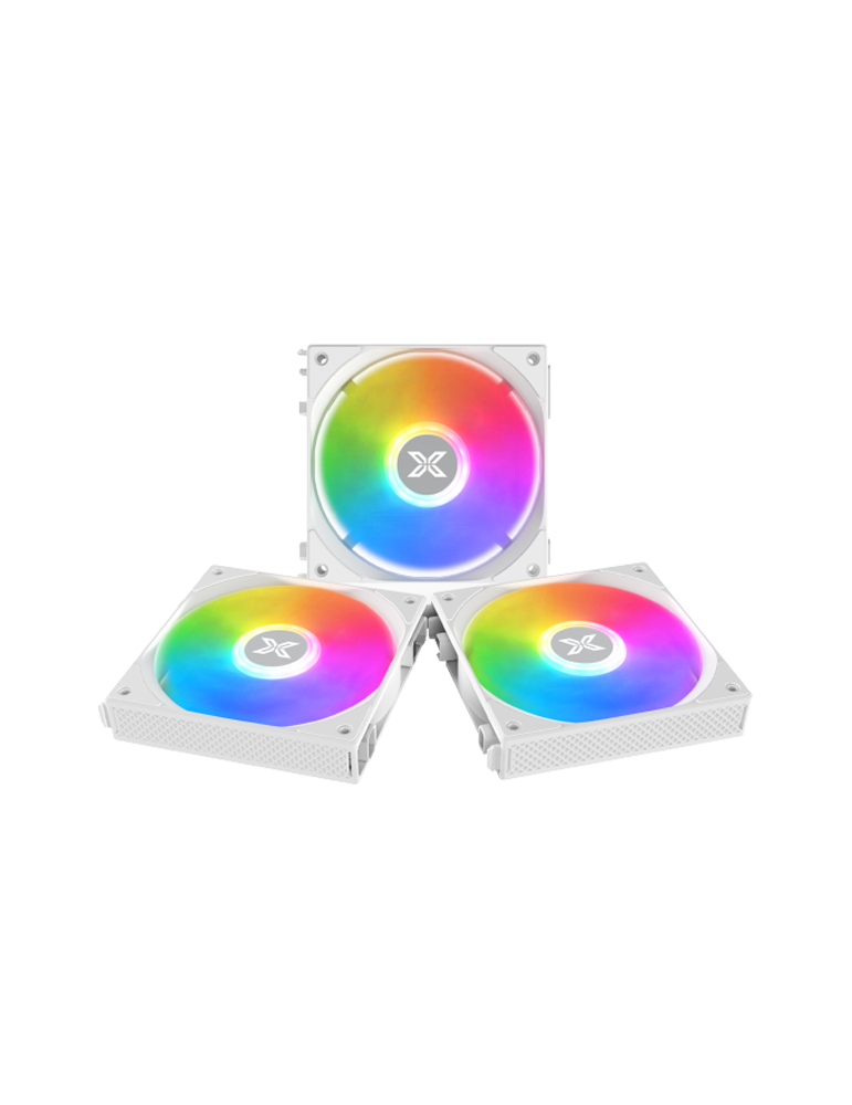 Комплект вентилатори 3бр. Xigmatek Starlink Arctic, EN41310, 3PCS White Easy Clip On & Smart Link Fan, 2PCS ARGB & PWM Cable, Mini ARGB Controller