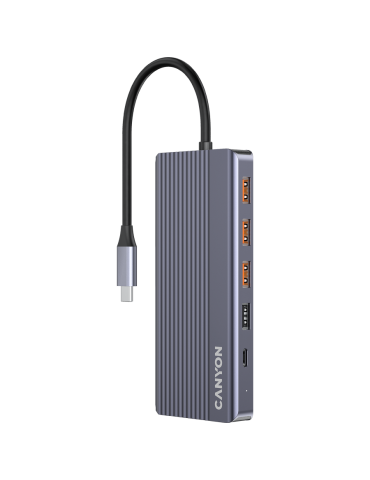 Докинг станция Canyon hub DS-16 13in1 4k USB-C Grey - CNS-TDS16