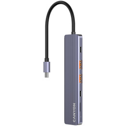 Докинг станция Canyon hub DS-17 6in1 4k USB-C Grey - CNS-TDS17