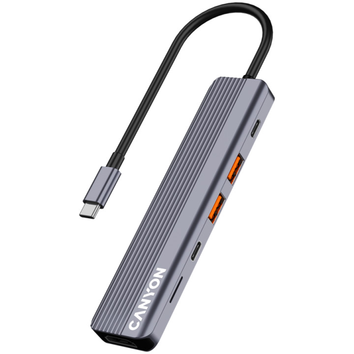 Докинг станция Canyon hub DS-17 6in1 4k USB-C Grey - CNS-TDS17