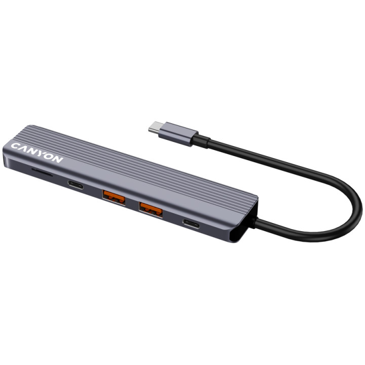 Докинг станция Canyon hub DS-17 6in1 4k USB-C Grey - CNS-TDS17