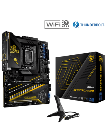 Дънна платка AsRock Z890 Taichi OCF, LGA1851, 2x DDR5, 2x PCIe 5.0 x16, Blazing M.2, 5x Hyper M.2, 5GB Lan, 802.11ax Wi-Fi 7   Bluetooth 5.4