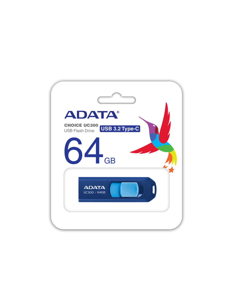 Флаш памет Adata 64GB UC300 TYPE-C, BLUE - ACHO-UC300-64G-RNB/BU