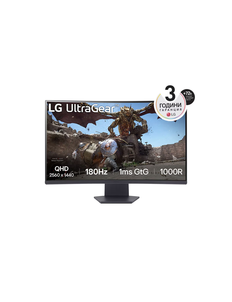 Монитор LG 32GS60QC-B, 31.5", 2560 x 1440, VA, 1ms (GtG at Faster), 180Hz, DisplayPort, HDMI - 32GS60QC-B.AEUQ