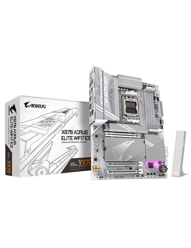 Дънна платка Gigabyte X870 AORUS ELITE ICE WIFI 7, AM5