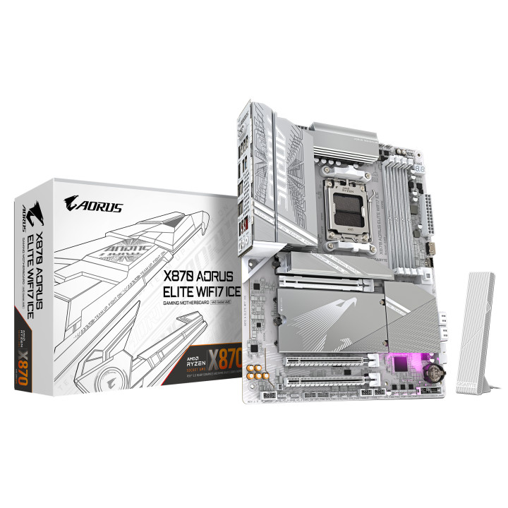 Дънна платка Gigabyte X870 AORUS ELITE ICE WIFI 7, AM5