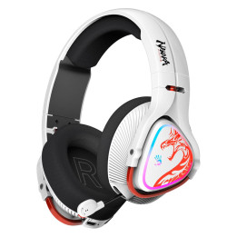 Bluetooth  геймърски слушалки A4TECH Bloody MR720 Naraka, RGB, USB, Бели - MR720-Naraka