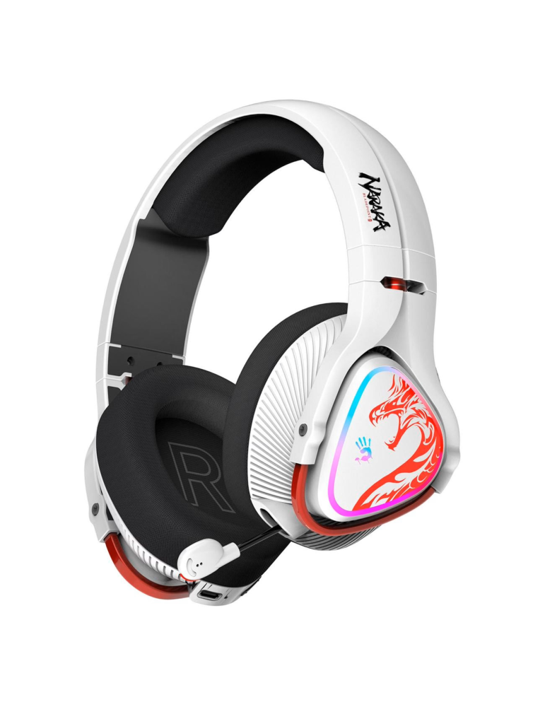 Bluetooth  геймърски слушалки A4TECH Bloody MR720 Naraka, RGB, USB, Бели - MR720-Naraka