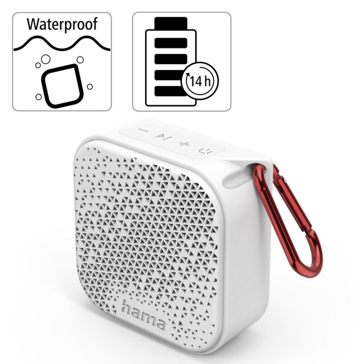 Bluetooth колонка HAMA Pocket 3.0, Waterproof, 3.5W, бяла - 188225
