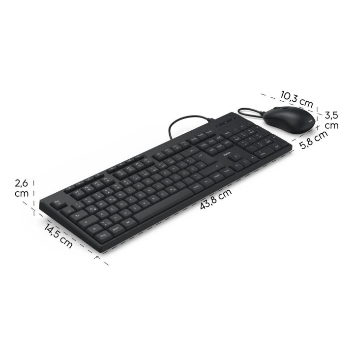 Комплект клавиатура и мишка HAMA CKM-200, USB-A, USB-C - 173054
