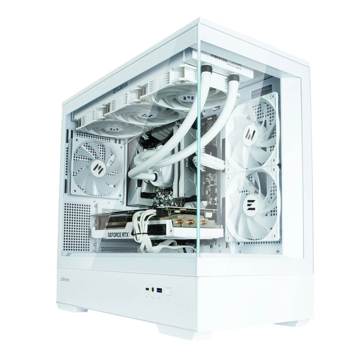 Кутия за компютър Zalman P30 White, mATX, aRGB, Tempered Glass - ZM-P30-WHITE