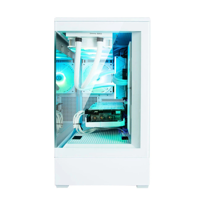 Кутия за компютър Zalman P30 White, mATX, aRGB, Tempered Glass - ZM-P30-WHITE