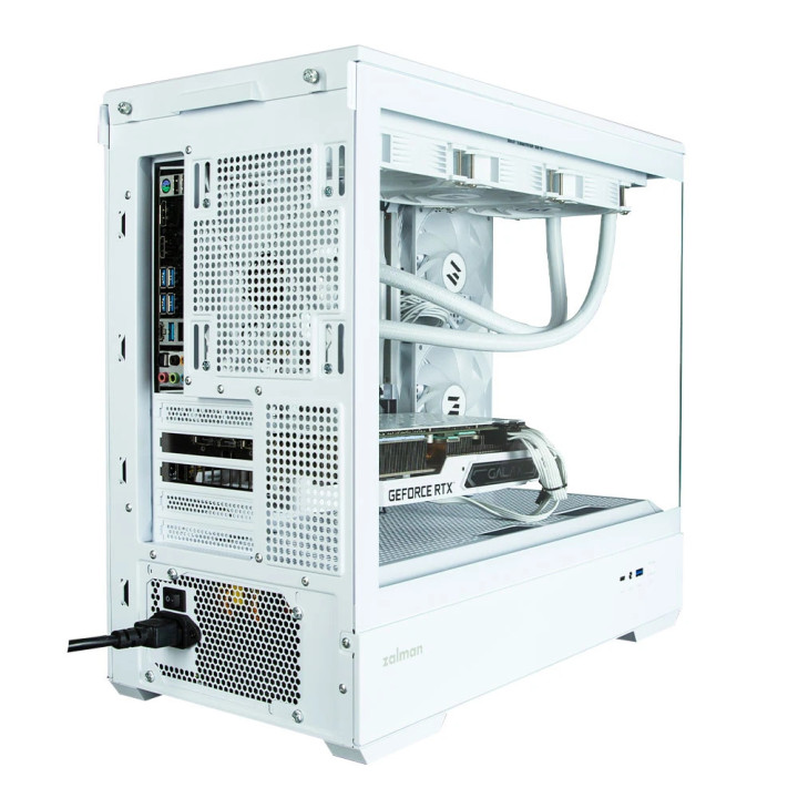 Кутия за компютър Zalman P30 White, mATX, aRGB, Tempered Glass - ZM-P30-WHITE