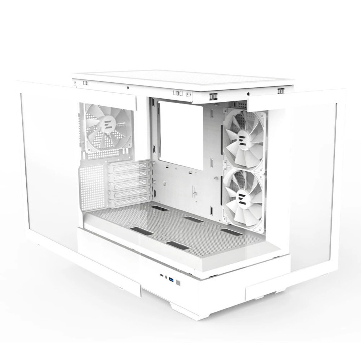 Кутия за компютър Zalman P30 White, mATX, aRGB, Tempered Glass - ZM-P30-WHITE