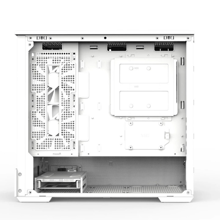 Кутия за компютър Zalman P30 White, mATX, aRGB, Tempered Glass - ZM-P30-WHITE
