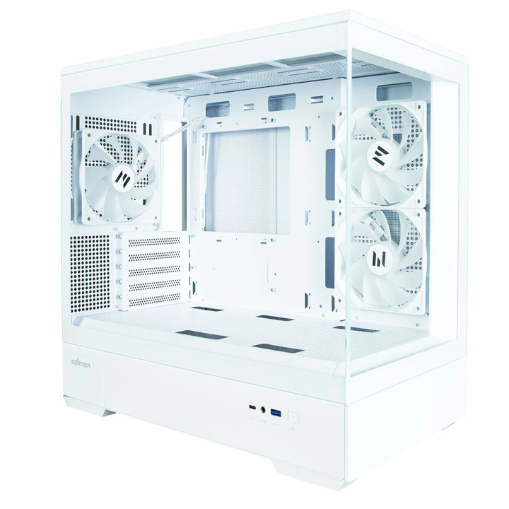 Кутия за компютър Zalman P30 White, mATX, aRGB, Tempered Glass - ZM-P30-WHITE