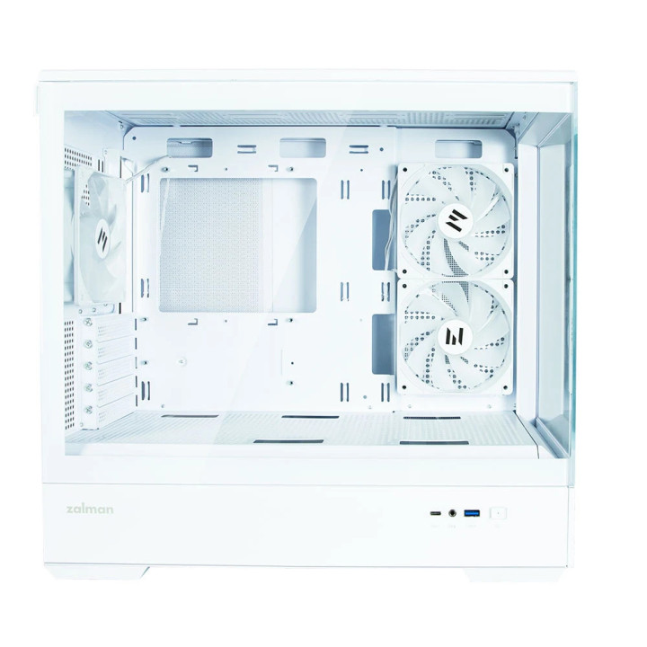 Кутия за компютър Zalman P30 White, mATX, aRGB, Tempered Glass - ZM-P30-WHITE