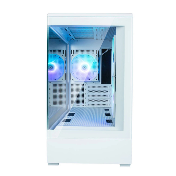 Кутия за компютър Zalman P30 White, mATX, aRGB, Tempered Glass - ZM-P30-WHITE