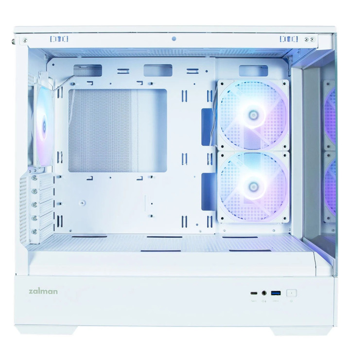 Кутия за компютър Zalman P30 White, mATX, aRGB, Tempered Glass - ZM-P30-WHITE