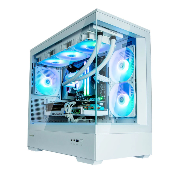 Кутия за компютър Zalman P30 White, mATX, aRGB, Tempered Glass - ZM-P30-WHITE