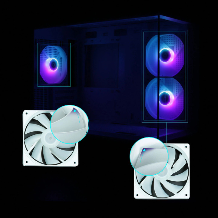 Кутия за компютър Zalman P30 White, mATX, aRGB, Tempered Glass - ZM-P30-WHITE