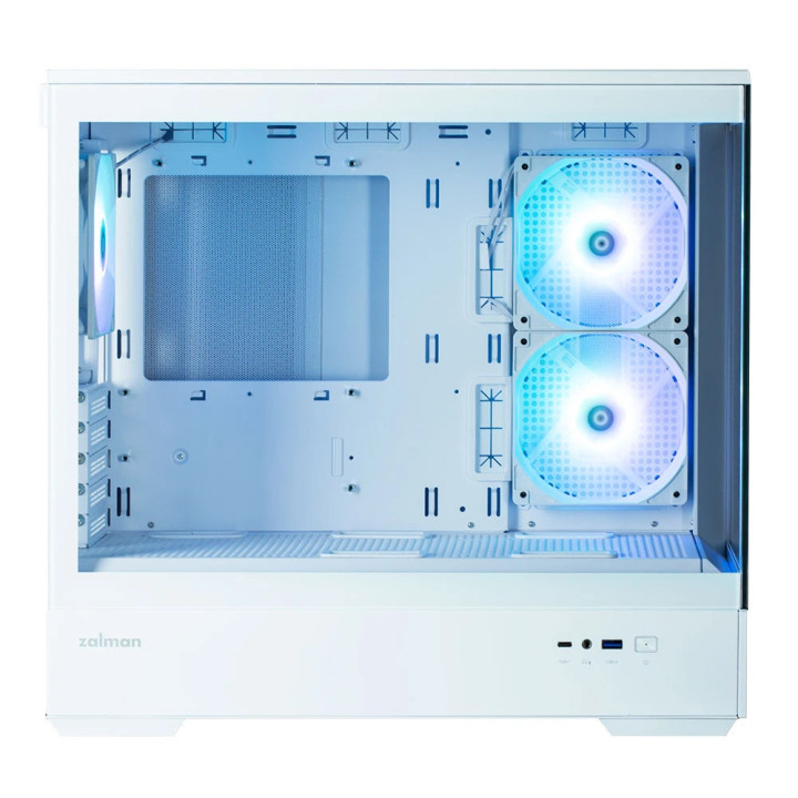 Кутия за компютър Zalman P30 White, mATX, aRGB, Tempered Glass - ZM-P30-WHITE
