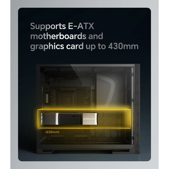 Кутия за компютър Geometric Future Model 5 Vent Black/Yellow, EATX - 1AM5VTBY00100