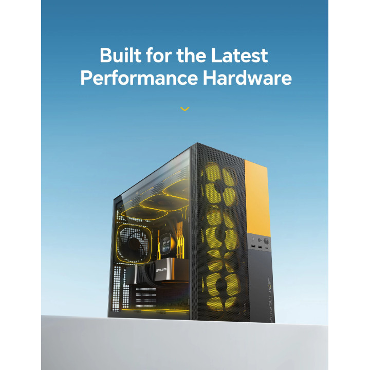 Кутия за компютър Geometric Future Model 5 Vent Black/Yellow, EATX - 1AM5VTBY00100