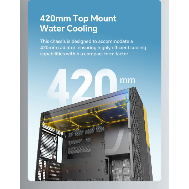 Кутия за компютър Geometric Future Model 5 Vent Black/Yellow, EATX - 1AM5VTBY00100