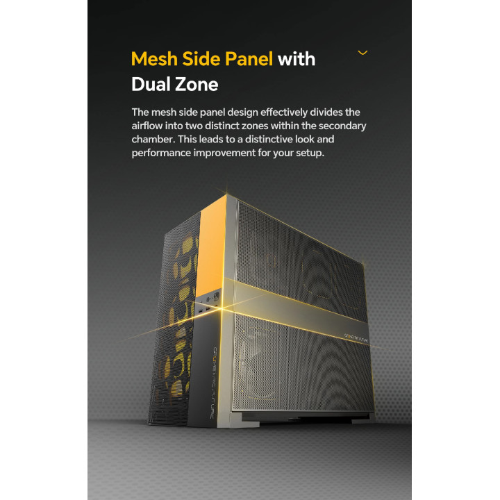 Кутия за компютър Geometric Future Model 5 Vent Black/Yellow, EATX - 1AM5VTBY00100