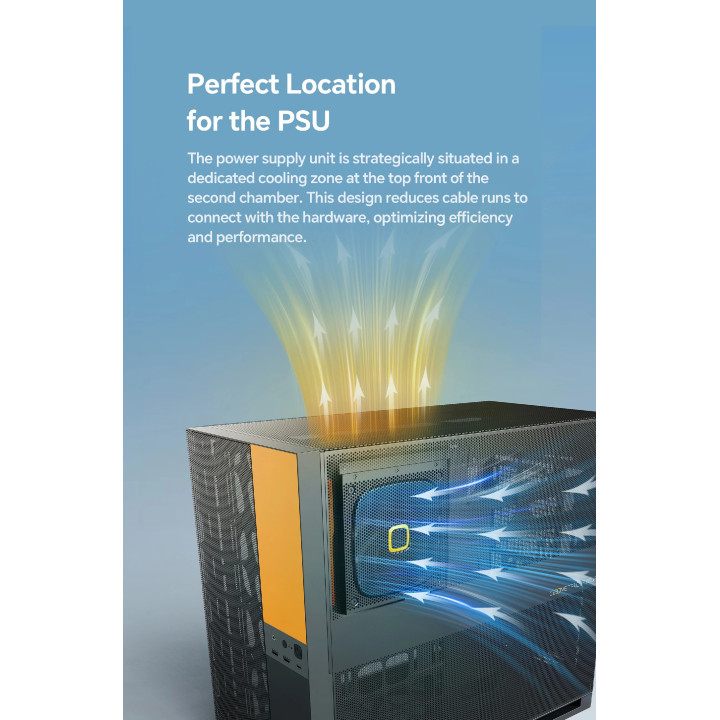 Кутия за компютър Geometric Future Model 5 Vent Black/Yellow, EATX - 1AM5VTBY00100