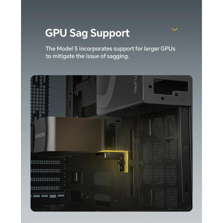 Кутия за компютър Geometric Future Model 5 Vent Black/Yellow, EATX - 1AM5VTBY00100