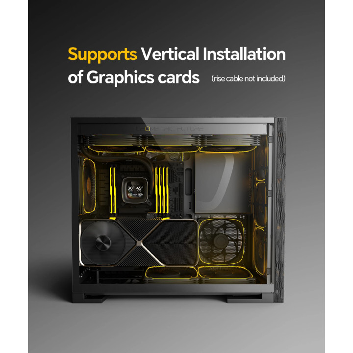 Кутия за компютър Geometric Future Model 5 Vent Black/Yellow, EATX - 1AM5VTBY00100