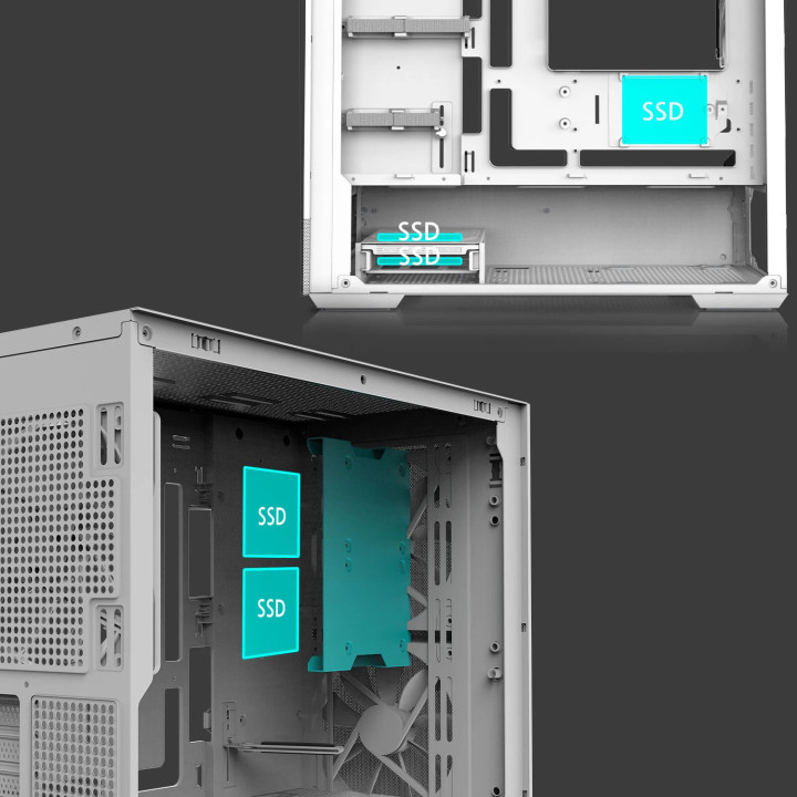 Кутия за компютър Zalman P30 AIR Whitem, ATX - ZM-P30-AIR-WH