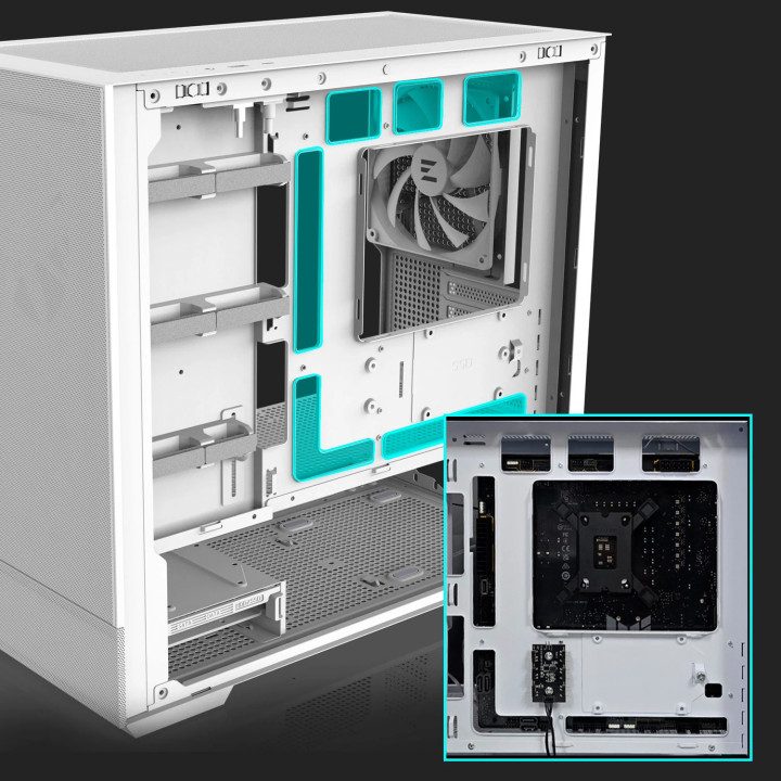 Кутия за компютър Zalman P30 AIR Whitem, ATX - ZM-P30-AIR-WH