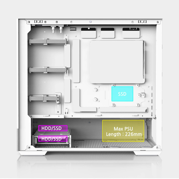 Кутия за компютър Zalman P30 AIR Whitem, ATX - ZM-P30-AIR-WH