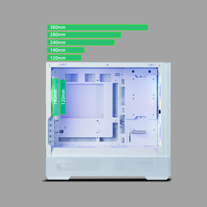 Кутия за компютър Zalman P30 AIR Whitem, ATX - ZM-P30-AIR-WH