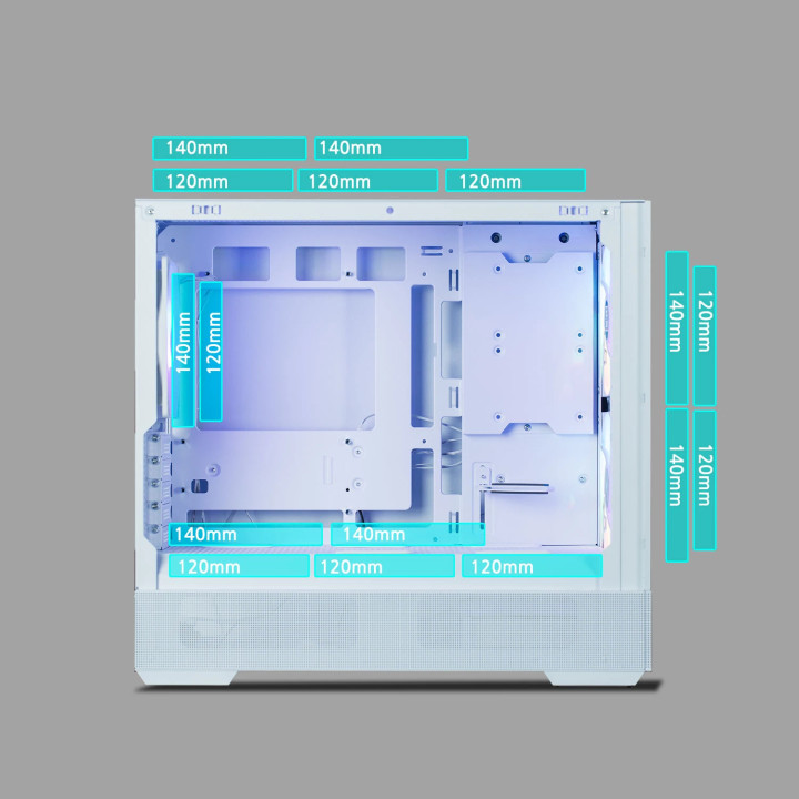 Кутия за компютър Zalman P30 AIR Whitem, ATX - ZM-P30-AIR-WH