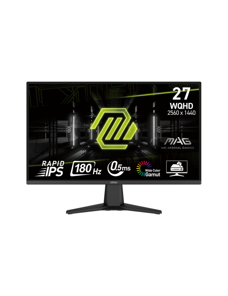 Монитор MSI MAG 275QF Gaming Monitor, 27" 180Hz, WQHD (2560x1440) 16:9, Rapid IPS Anti-glare, 0.5ms, 300nits, 1000:1, 178°/178°, Adaptive-Sync, Adjustable Stand, DP, HDMI