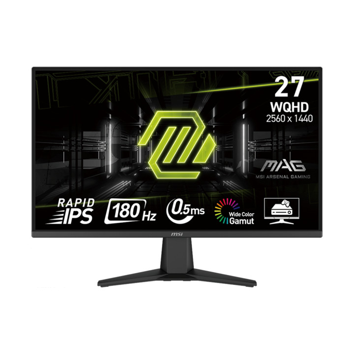 Монитор MSI MAG 275QF Gaming Monitor, 27" 180Hz, WQHD (2560x1440) 16:9, Rapid IPS Anti-glare, 0.5ms, 300nits, 1000:1, 178°/178°, Adaptive-Sync, Adjustable Stand, DP, HDMI