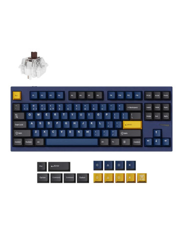 Геймърска клавиатура Lemokey L4 QMK TKL Navy Blue, Keychron Super Brown Switch - L4-J3