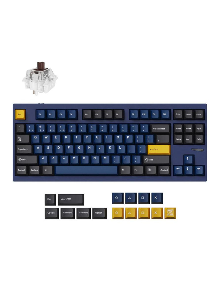 Геймърска клавиатура Lemokey L4 QMK TKL Navy Blue, Keychron Super Brown Switch - L4-J3