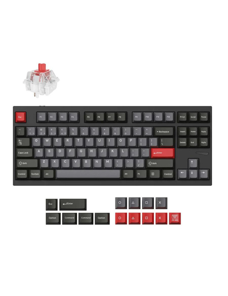 Геймърска клавиатура Lemokey L4 QMK TKL Navy Blue, Keychron Super Red Switch - L4-C1