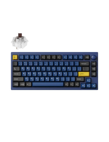 Геймърска клавиатура Lemokey P1 Pro QMK 75% Navy Blue, Keychron Super Brown Switch - P1P-O3