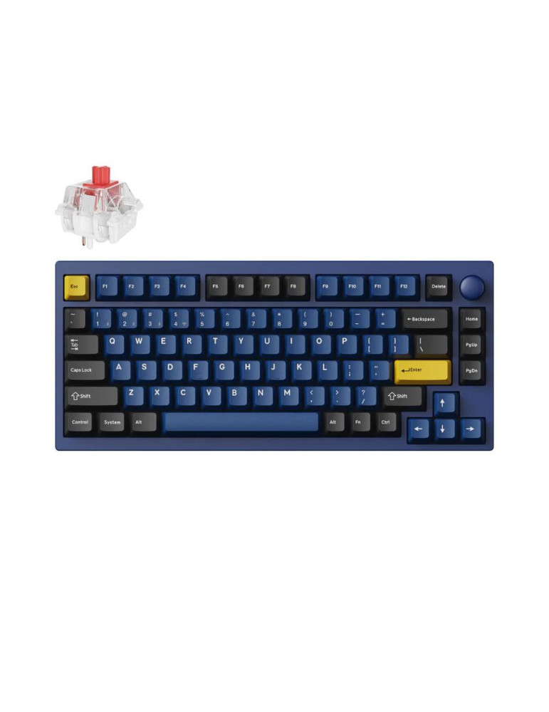 Геймърска клавиатура Lemokey P1 Pro QMK 75% Navy Blue, Keychron Super Red Switch - P1P-O1