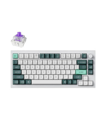Геймърска клавиатура Keychron Q1 HE QMK 75% Shell White, Gateron Double-Rail Magnetic Nebula Switch - Q1H-P1