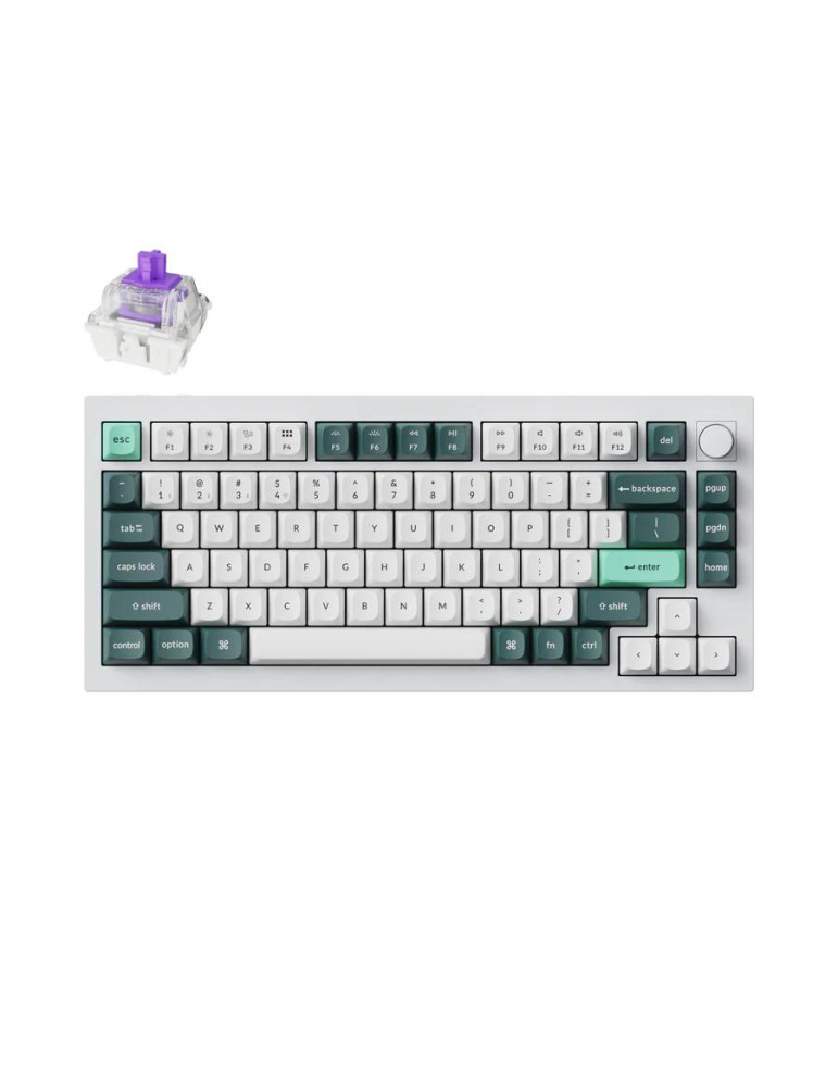 Геймърска клавиатура Keychron Q1 HE QMK 75% Shell White, Gateron Double-Rail Magnetic Nebula Switch - Q1H-P1